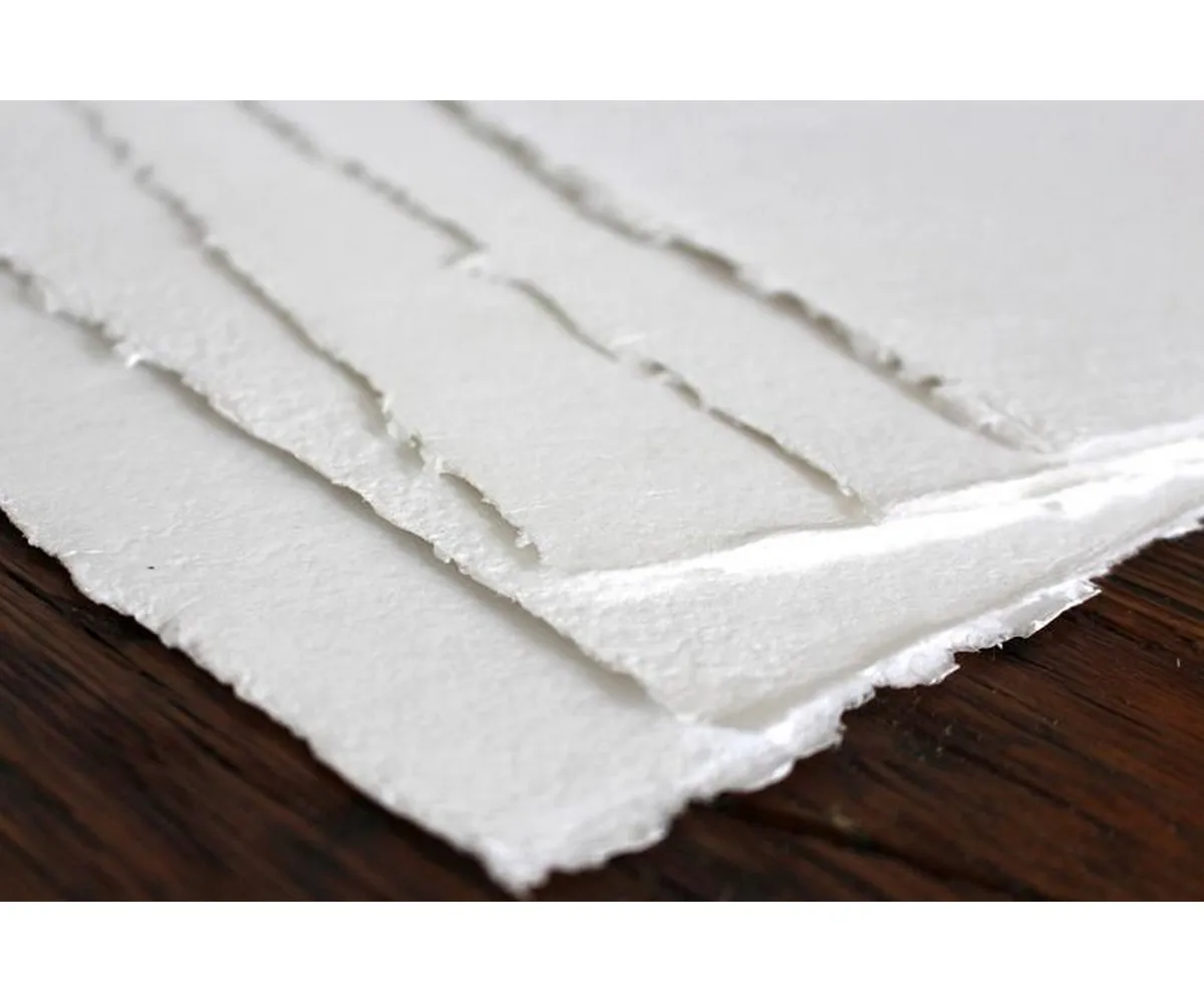 Traditional Handmade Mulberry Paper Plain Natural White Single Layer