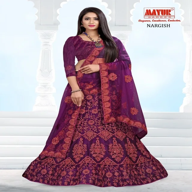 
Сари MAyur новинка темно-розовые и красные цвета Новая тёмная сетчатая цепочка работа с камнем Тяжелая Свадебная цепочка lehenda Холи 