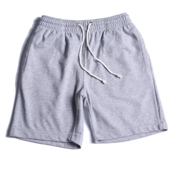 Custom Stone Washed Vintage Athletic Gym Shorts Hemp Raw Edge Rolling Up Terry Fleece Cotton Sweat Jogger Shorts for Men