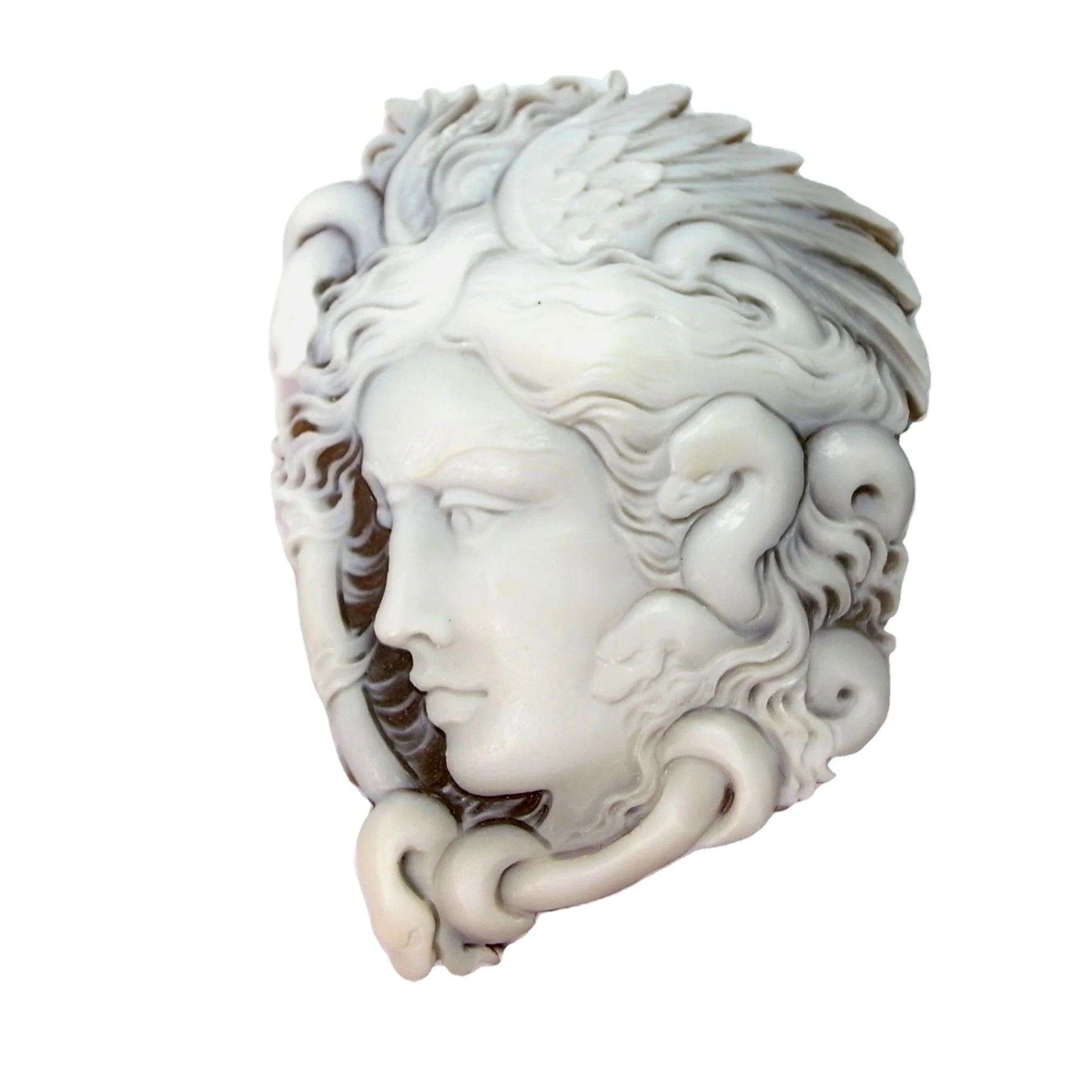 Loose Sardonyx Sea Shell Cameo from Torre del Greco Italy for jewelry making for wire sculpture bracelet necklace