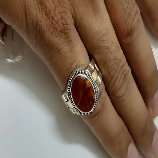 Wholesale Sterling Silver R  O  L  E  X Ring For Men Direct By Factory