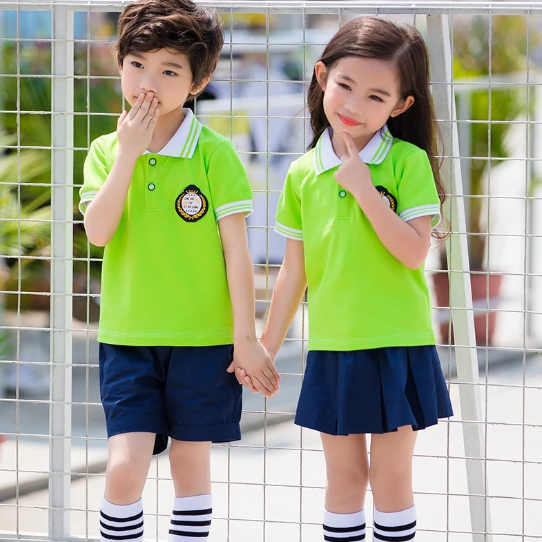 Kid summer clothing girl Primary School Uniform Designs Kids Sports School Uniforms Clothes cheap price made in Viet Nam