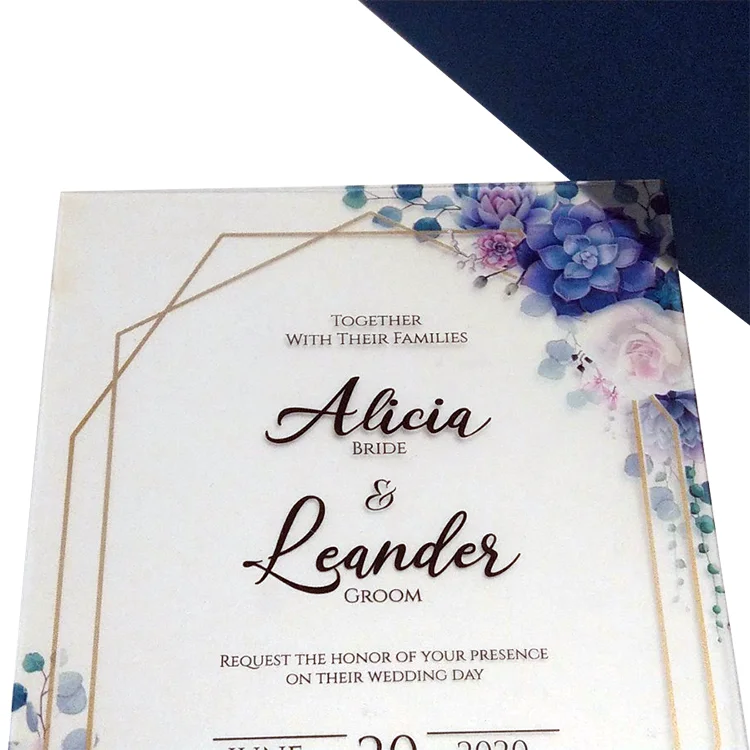 Прозрачные Акриловые приглашения цветочные прозрачные свадебные поздравления