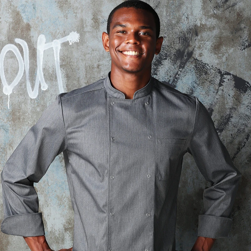 CHECKEDOUT latest design unisex double breasted chef uniforms for restaurant and hotel