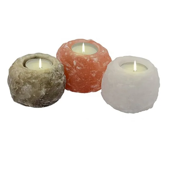 Чистый высокое качество, индивидуальный дизайн с украшением в виде кристаллов Гималайской Соли Подсвечник в доступной цене