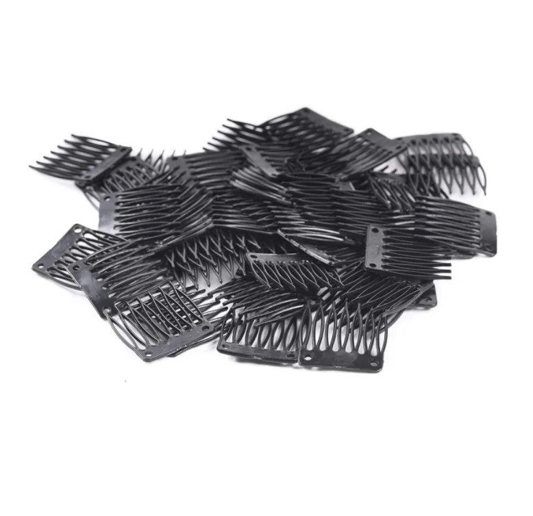 7-Teeth Hair Clips 12 Pack Hair Combs Wig Plastic Combs And Clips For Lace Wig Cap Making Wigs