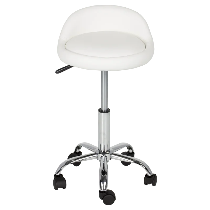 Bar kitchen office chair stool in PU with chrome legs CARMEN 3067 Black, Cream, White colors