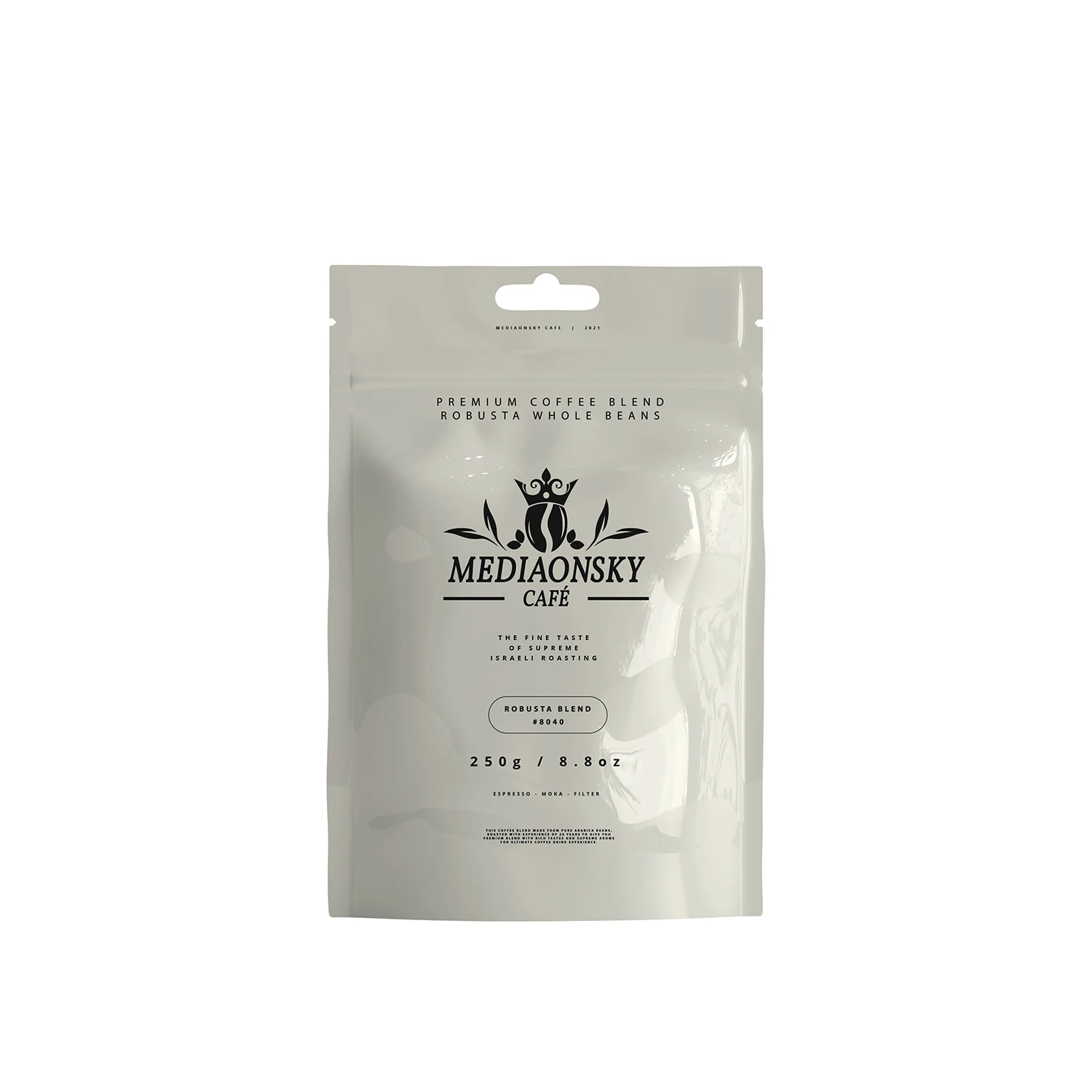 
2021 Roasted Whole Coffee Blend - 250g Robusta Blend 8040 - Whole Robusta Coffee Beans - MEDIAONSKY CAFE 