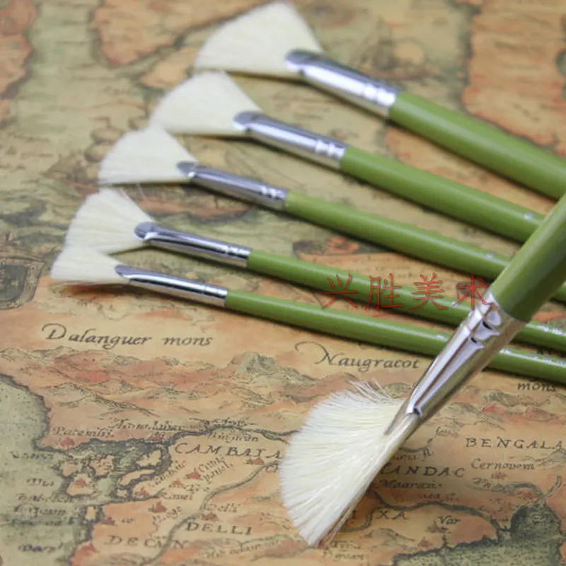 Matisse 6/set good quality fan type bristles hair professional artist oil acrylic gouache paint brush for painting set
