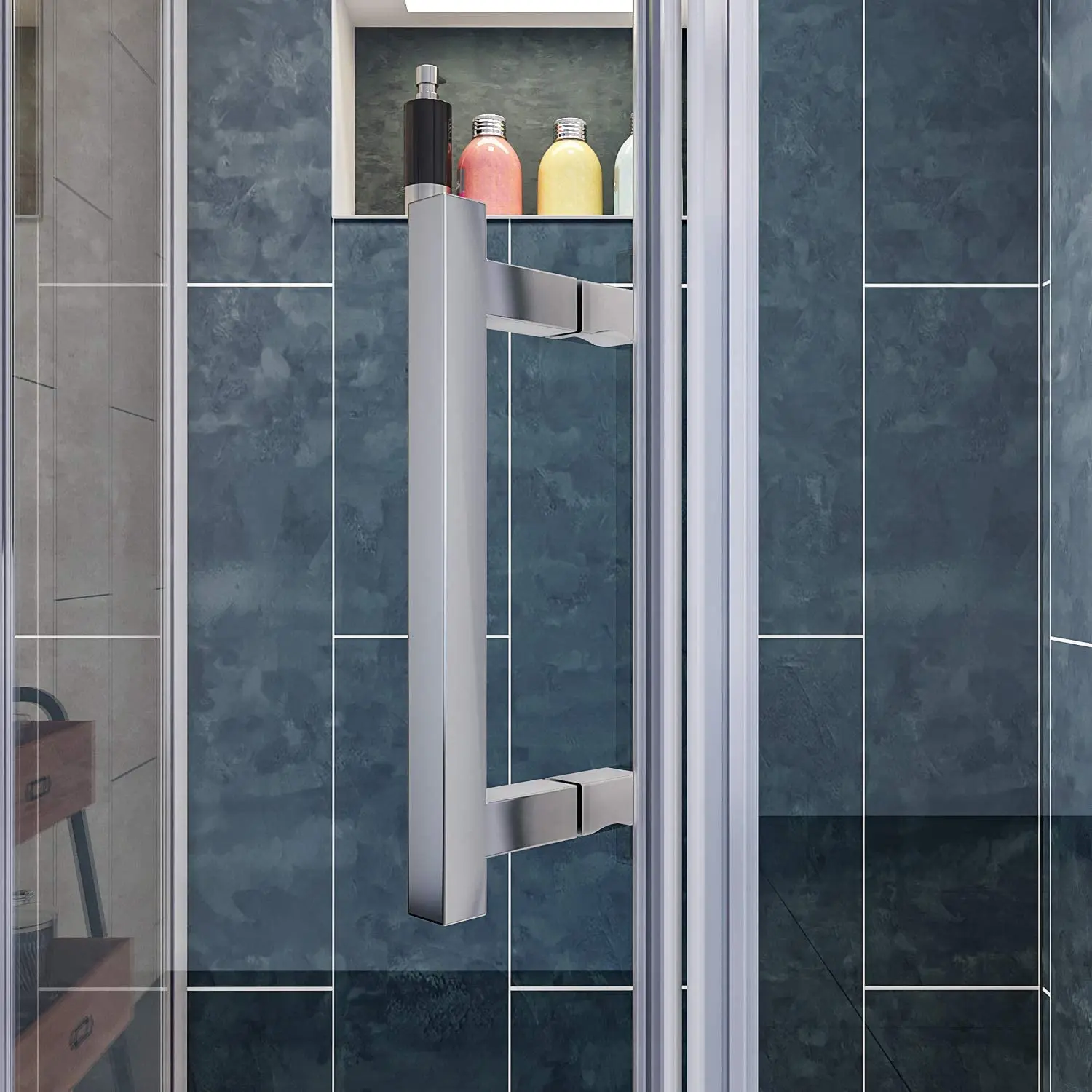 SALLY Modern Bathroom Pivot 6mm Tempered Shower Door Neo Angle Frameless Corner Shower Enclosure