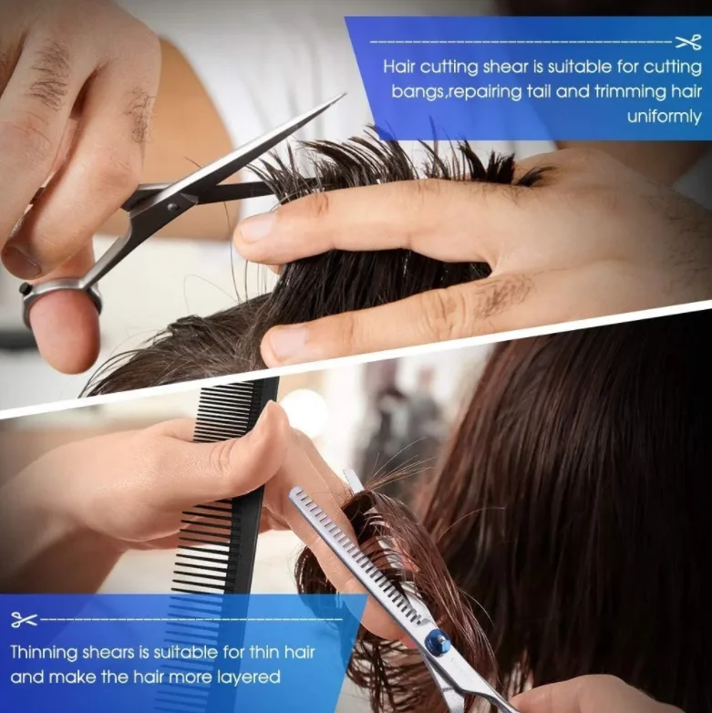 Набор ножниц из нержавеющей стали для стрижки волос, профессиональные салонные инструменты для филировки, 10 шт.