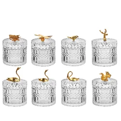 deer head storage  glass candy jar with lid