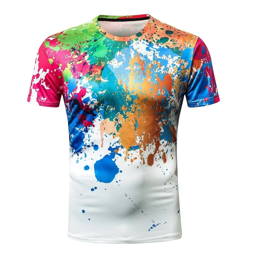 
Allover sublimation printed casual fashion O neck Men t shirt Wholesale price 3D printed Men tee shirt polyester promotional tee 