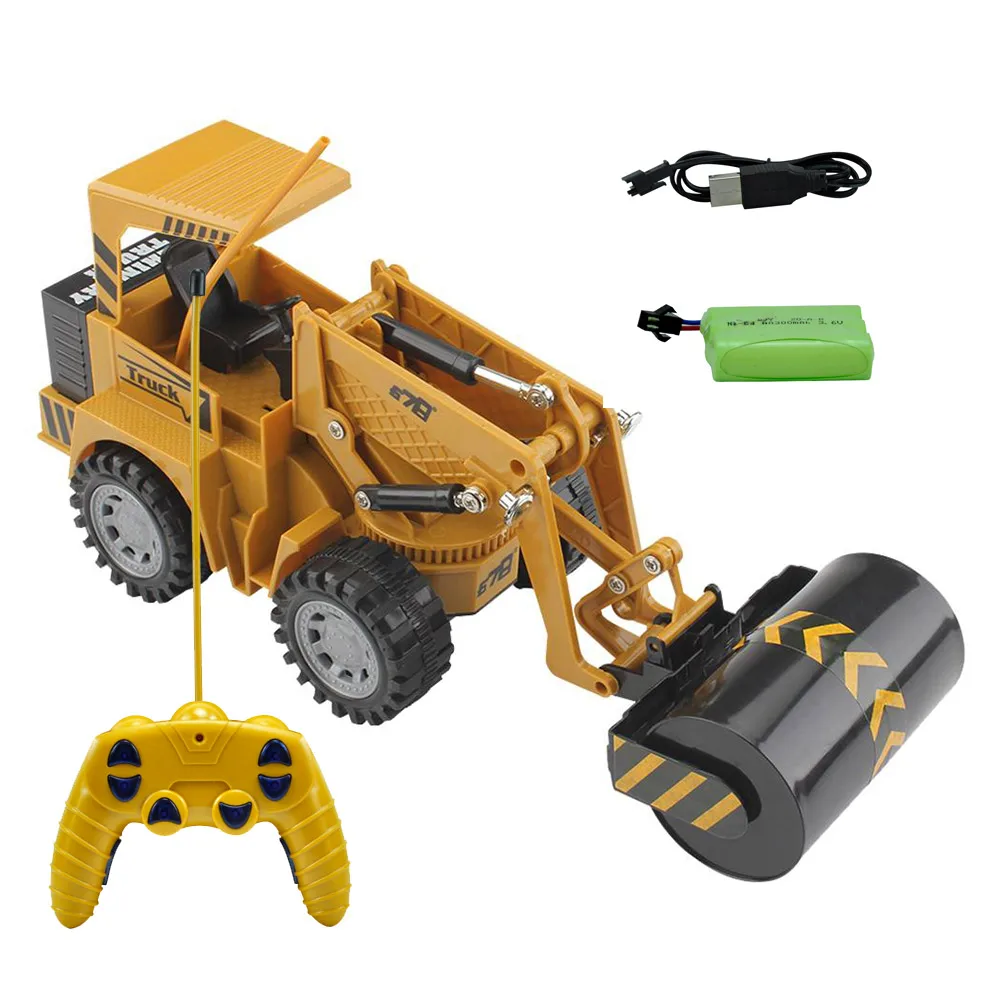 OEM Customization 1/24 5 Channel Electric Radio Control RC Truck Road Roller Construction Vehicles Truck Toys