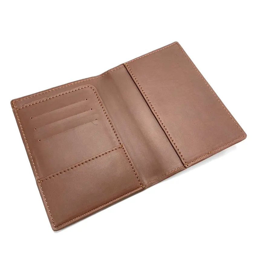 wholesale folding slim passport wallet custom logo PU leather passport holder