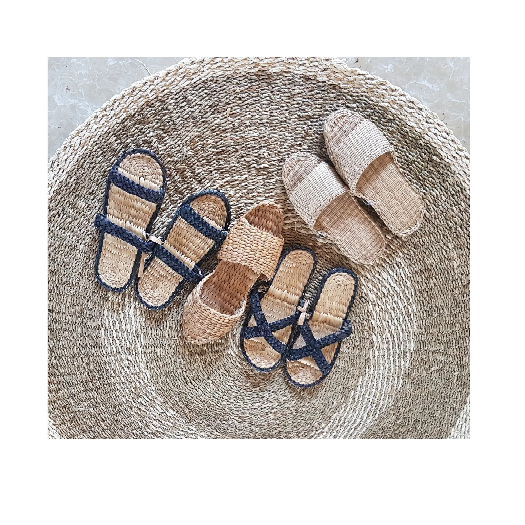 Ручная работа водный гиацинт растительные волоконные тапочки оптовая цена модная обувь подарок // Ms Kathy + 84813366387