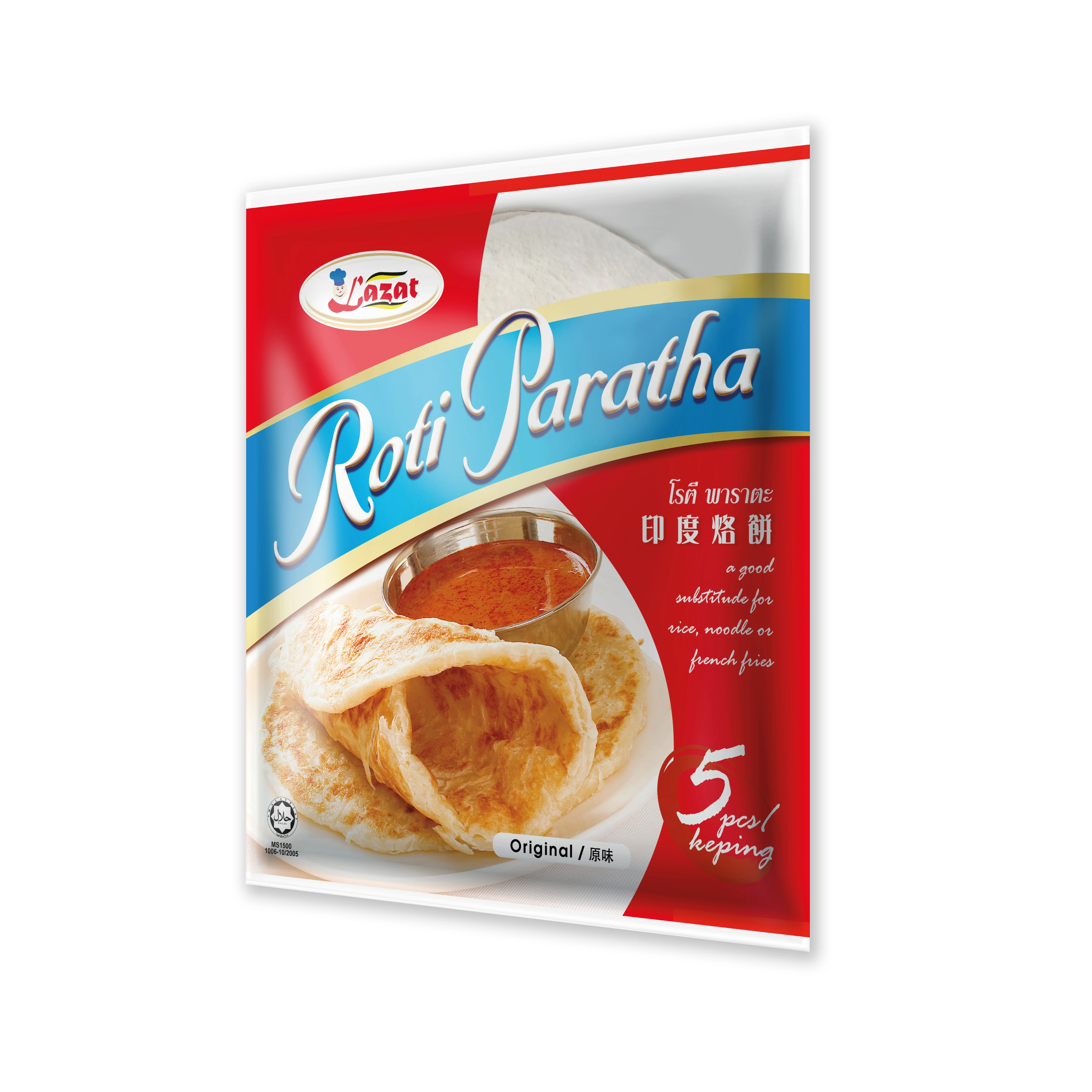 
 Замороженный/охлаждающий обычный безглютеновый рогад Paratha-оригинальный 5 (400 г X 30 кв. М) из Малайзии  