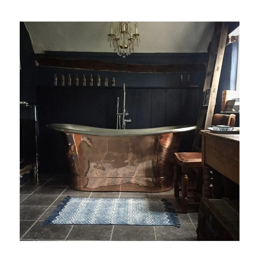 66 Inch Copper Bath Tub Nickel Inside Copper Outside