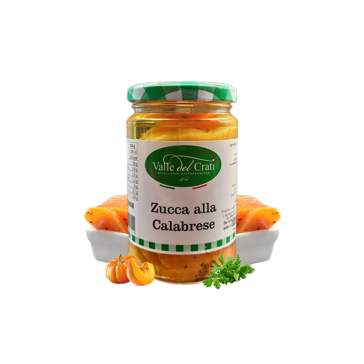 Calabrian pumpkin | Calabrian pumpkin in oil with traditional spices in olive oil | 280 gr