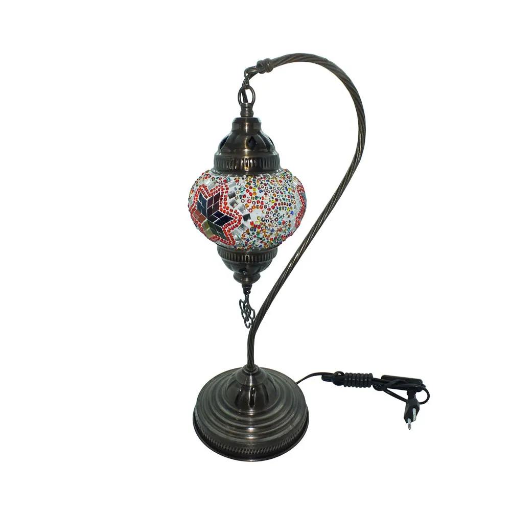 Turkish Mosaic Swan Neck Table Lamp No:2