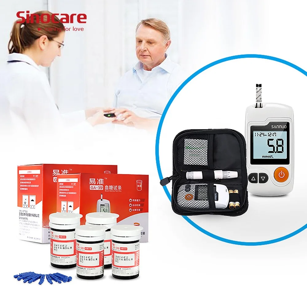 Sinocare GA-3 Digital Blood Testing Equipments with 50 Test Strips Diabetes Glucometer Suger Glucose Tester Monitor