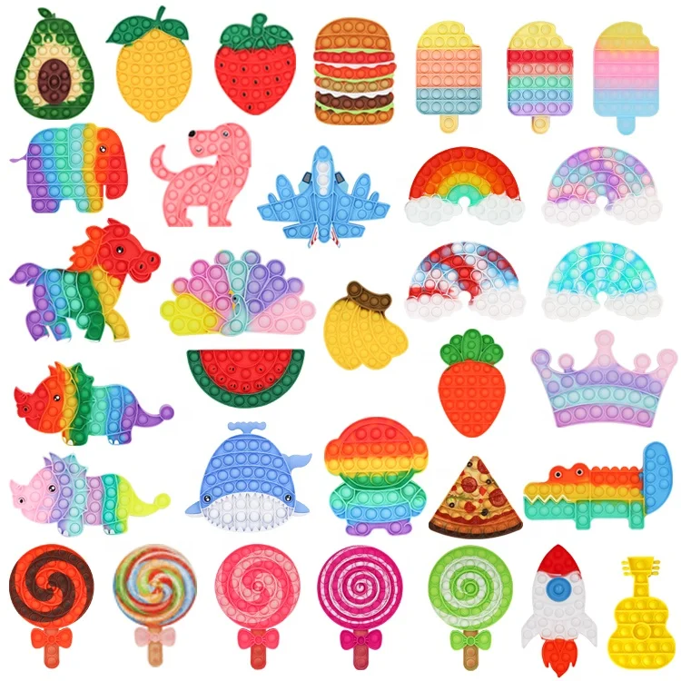 Hot Sale Fast delivery Push It Sensory Silicone Stress Reliever Toy Fidget Toy Set kit