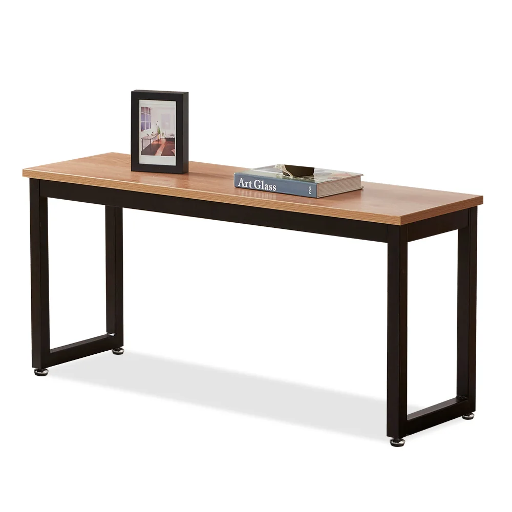 Design/modern Home/office Furniture Wooden Metal Steel square Frame Dining Table Double Bench Chairs for Room
