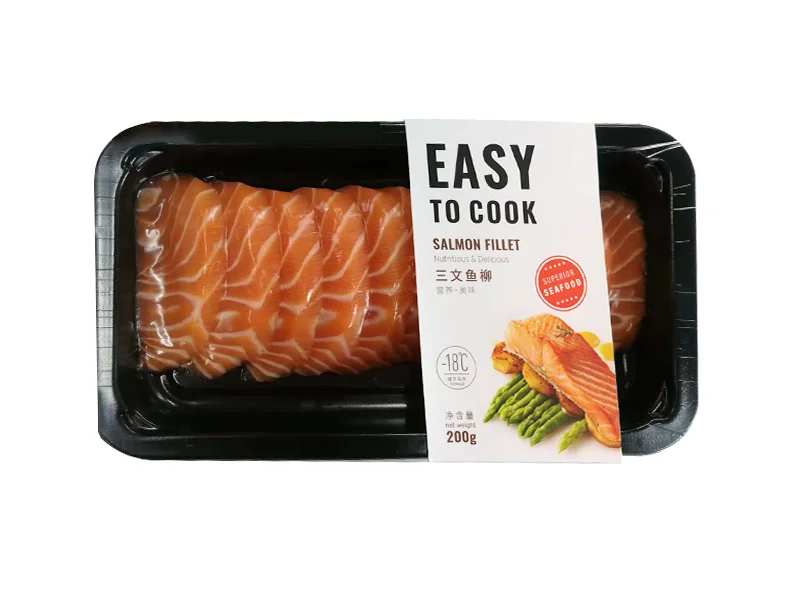 
Black Imported Disposable Seafood Packaging Box Prawn Cod Fish Fillet Packaging Tray Box 