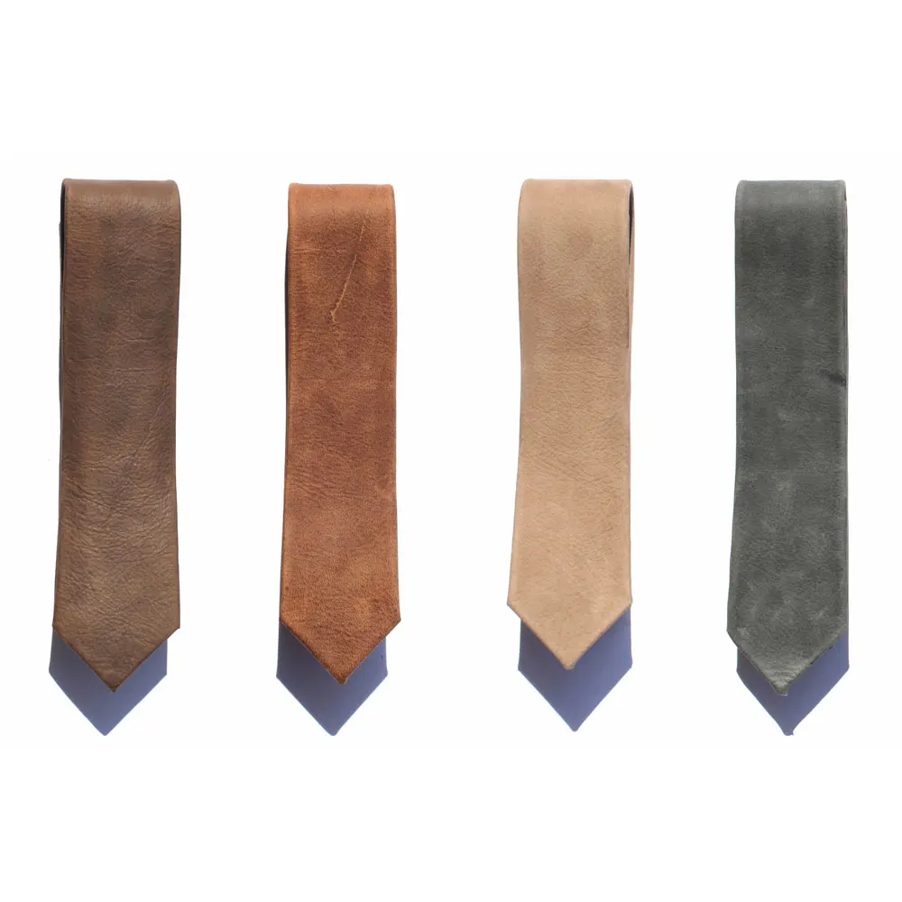 Галстук-бампер из натуральной воловьей кожи унисекс