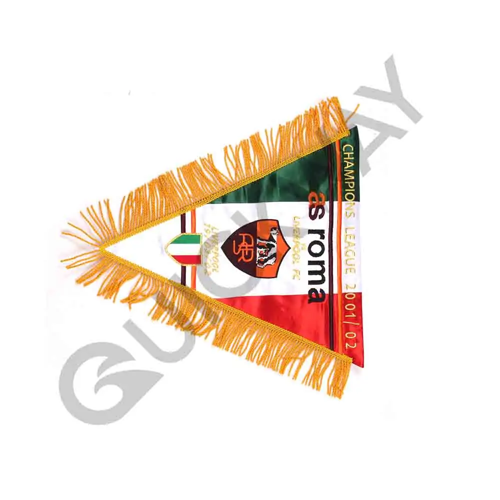 Оптовая продажа высокое качество атласный флаг треугольник Заказная атласная ткань вышитый Вымпел оборудование для личной обороны