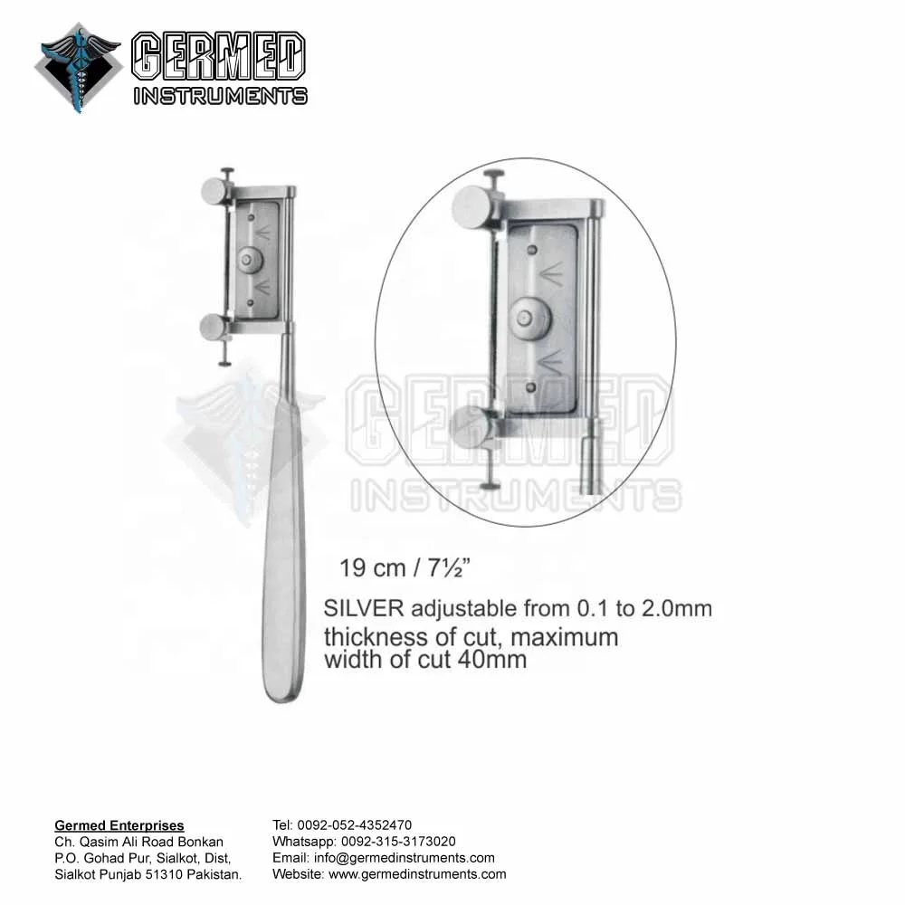 Plastic Surgery Schink Dermatome Skin Grafting Knife By GERMED ENTERPRISES