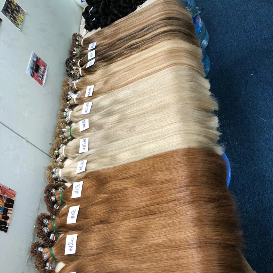 Tip Flat Tip Hair Extension Wholesale 100% Full Cuticle Double Drawn Russian Remy Keratin I/V/U/Flat