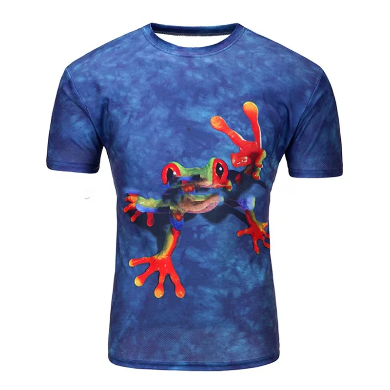 
Wholesale High Quality White Polyester Custom Pattern Logo Sublimation 3D T Shirt 