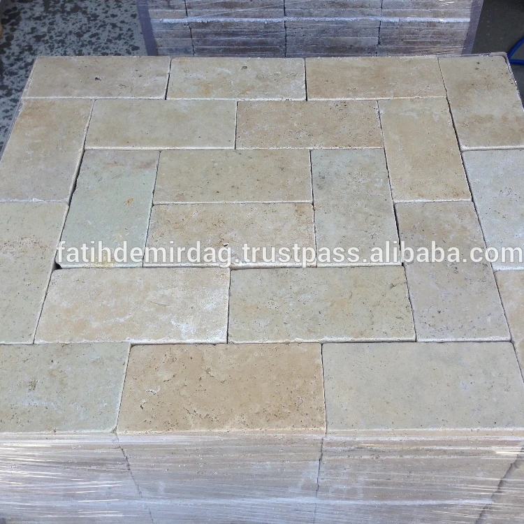 
Слоновая кость травертин, 6x12 дюймов укладка/мокрое фото 