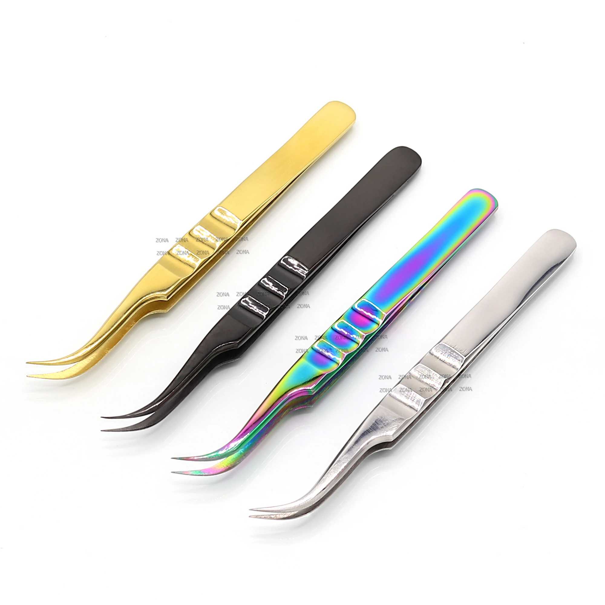 Eyelash Tweezers Logo All Plasma Shades Eyelash Extension Tweezers Double Angle Volume Eyelash Extension Tweezers