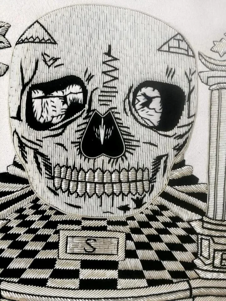 Cheap Price Freemasonry Regalia Masonic Custom Design Skull Pillars Masters Carpet Machine Made Apron