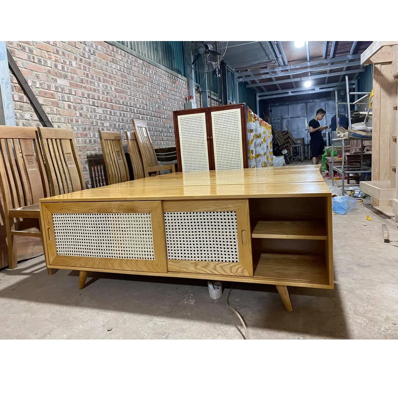 High Quality Wholesale Hotel Application Wooden Rattan Cabinet Export From Vietnam