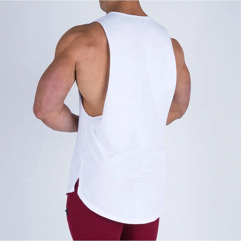 Wholesale men cotton string singlet fitness bodybuilding undershirt training gym tank tops vest