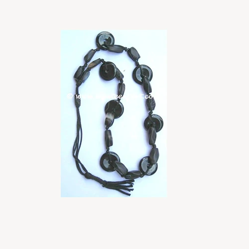Купить модные бусы ожерелье в виде пончика из черного оникса