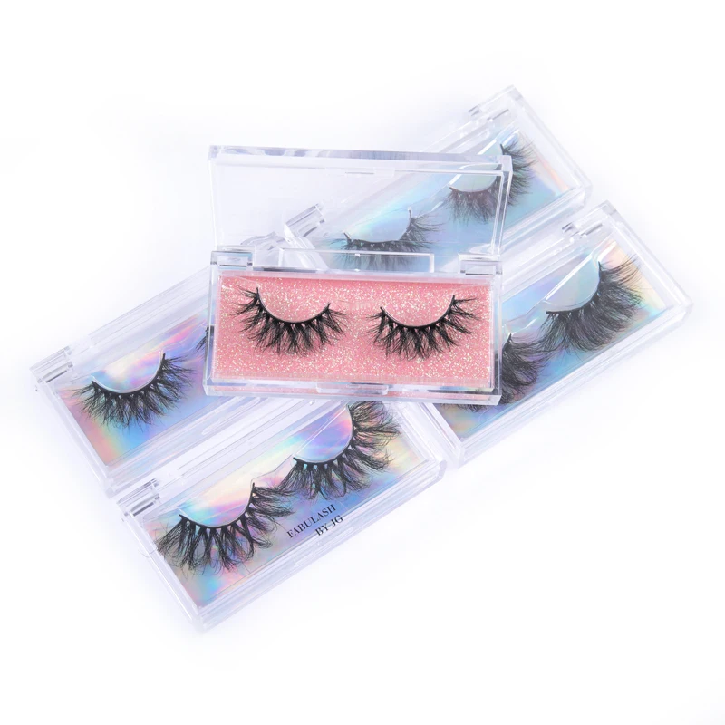
2020 wholesale luxury bottom 3d faux mink lashes real mink eyelashes vendor custom glitter lash packaging 