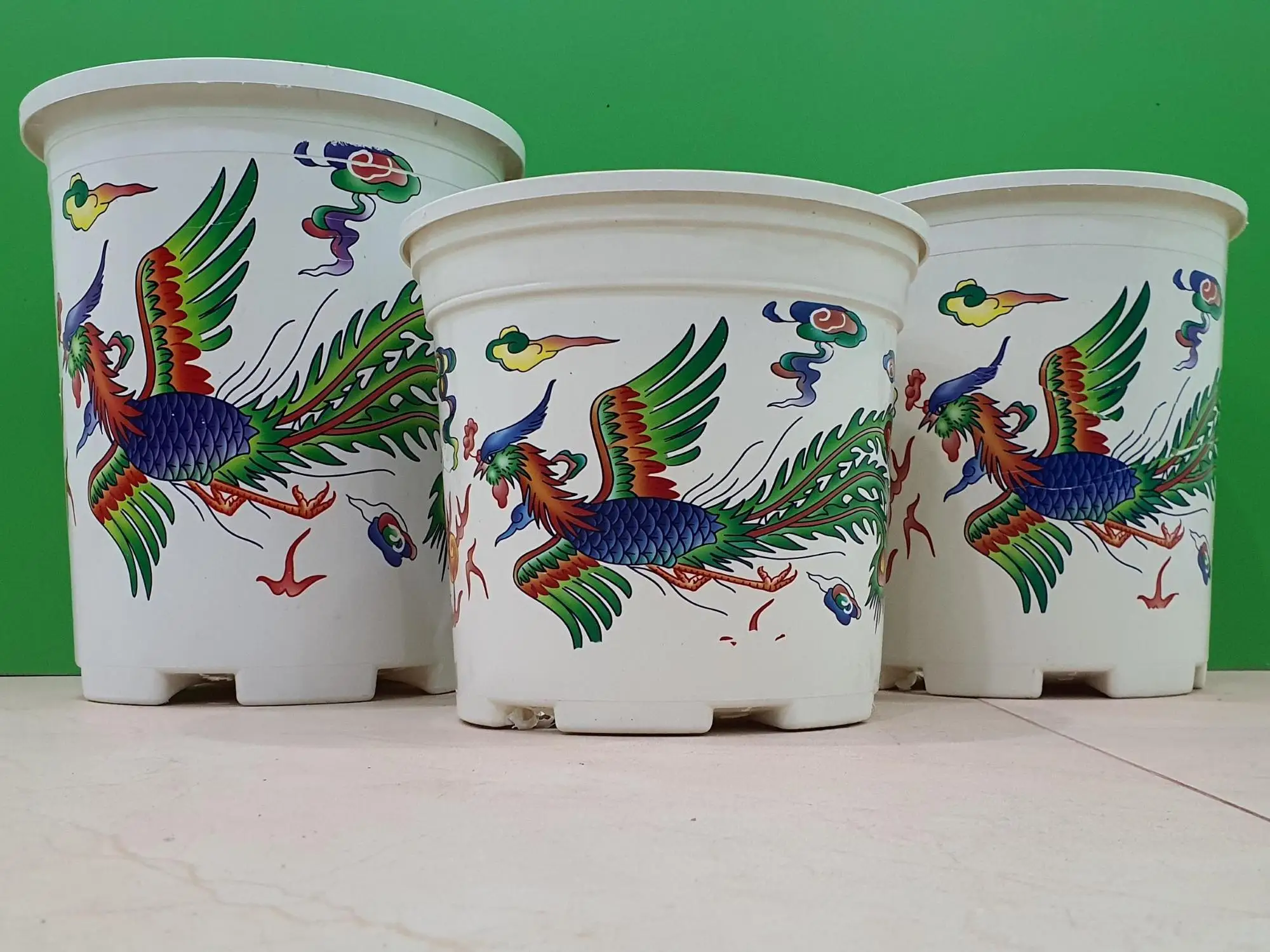 Plastic Flowerpot Feng Shui Chinese Nursery Pots for Tet Holiday Not