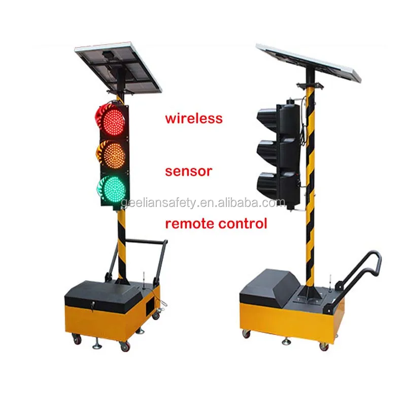 
Movable Portable 4 Sides Wireless Work Solar Traffic Led Mobile Pedestrian Crossing Warning Signal Flashing Light With Trolley 