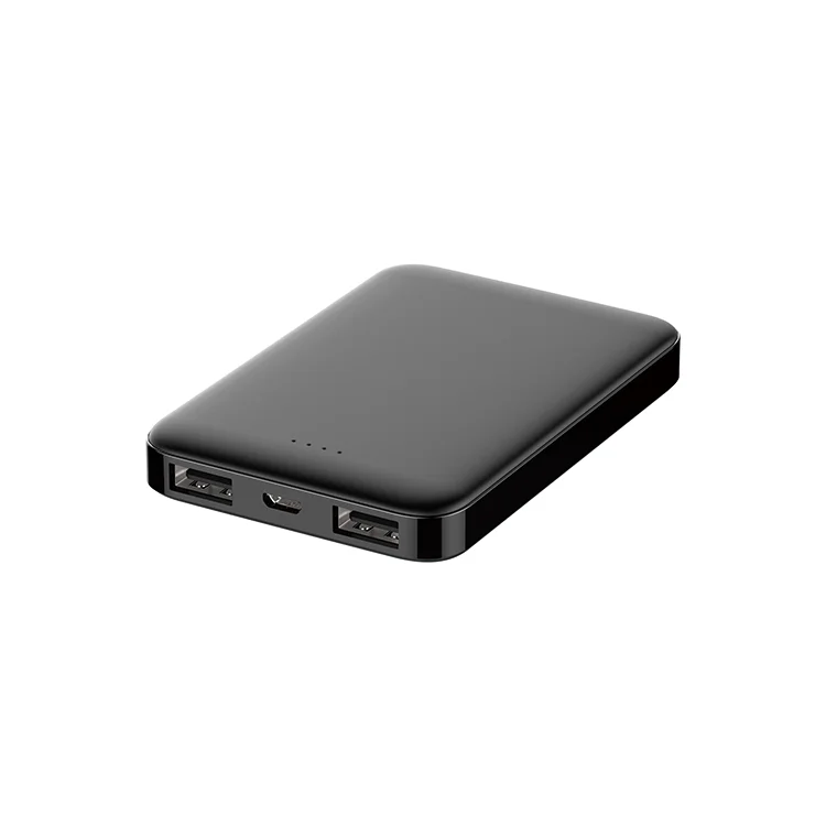 5000 mAh  Mini Portable Power Bank Second Battery with Double USB A and Micro USB Power Bank for Phones, tablets