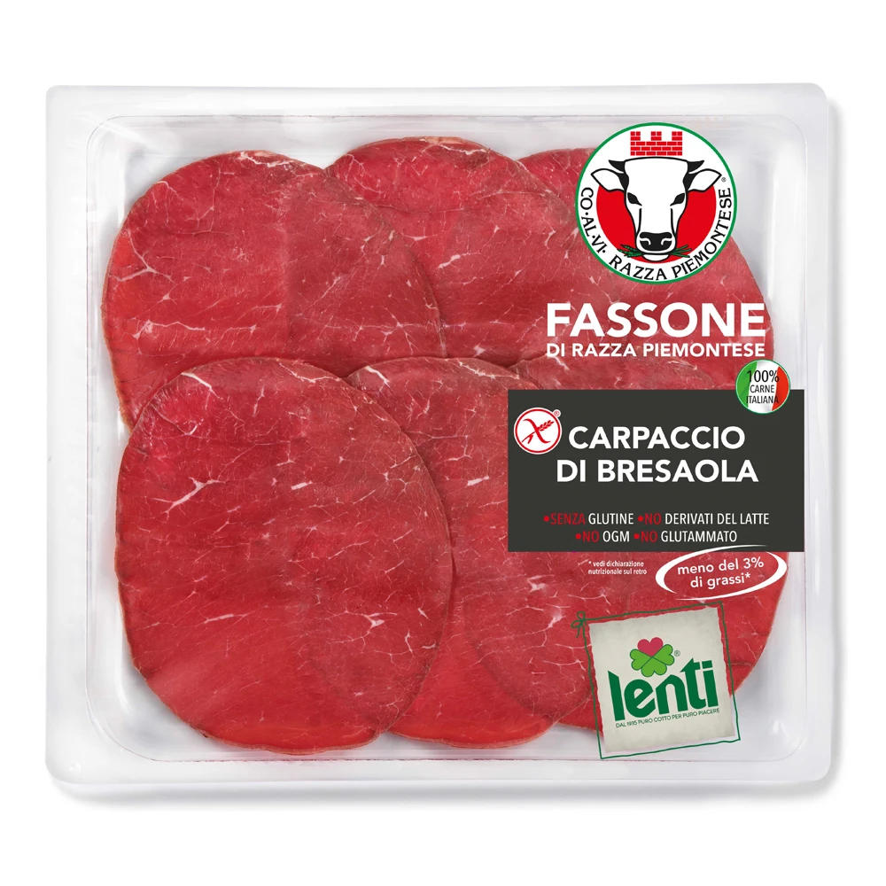 Fassone Piedmontese breed Carpaccio di Bresaola Italian Beef slow-marinated LENTI recipe 0,70 kg
