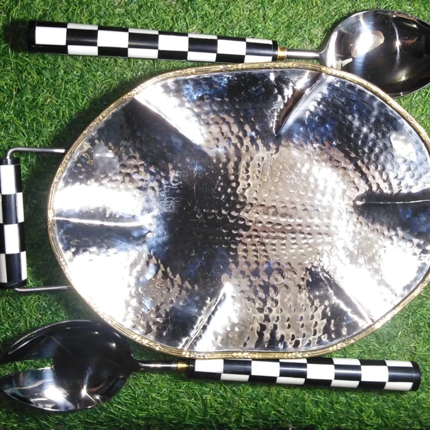 stainless steel cutlery with raisin handle stainless steel tray.