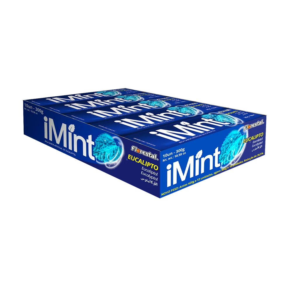 
81771 - IMINT DROPS Power Fresh Eucaliptus, Raspberry, Mint, Cherry, Watermelon Hard Candy 3g x 10un x 24 