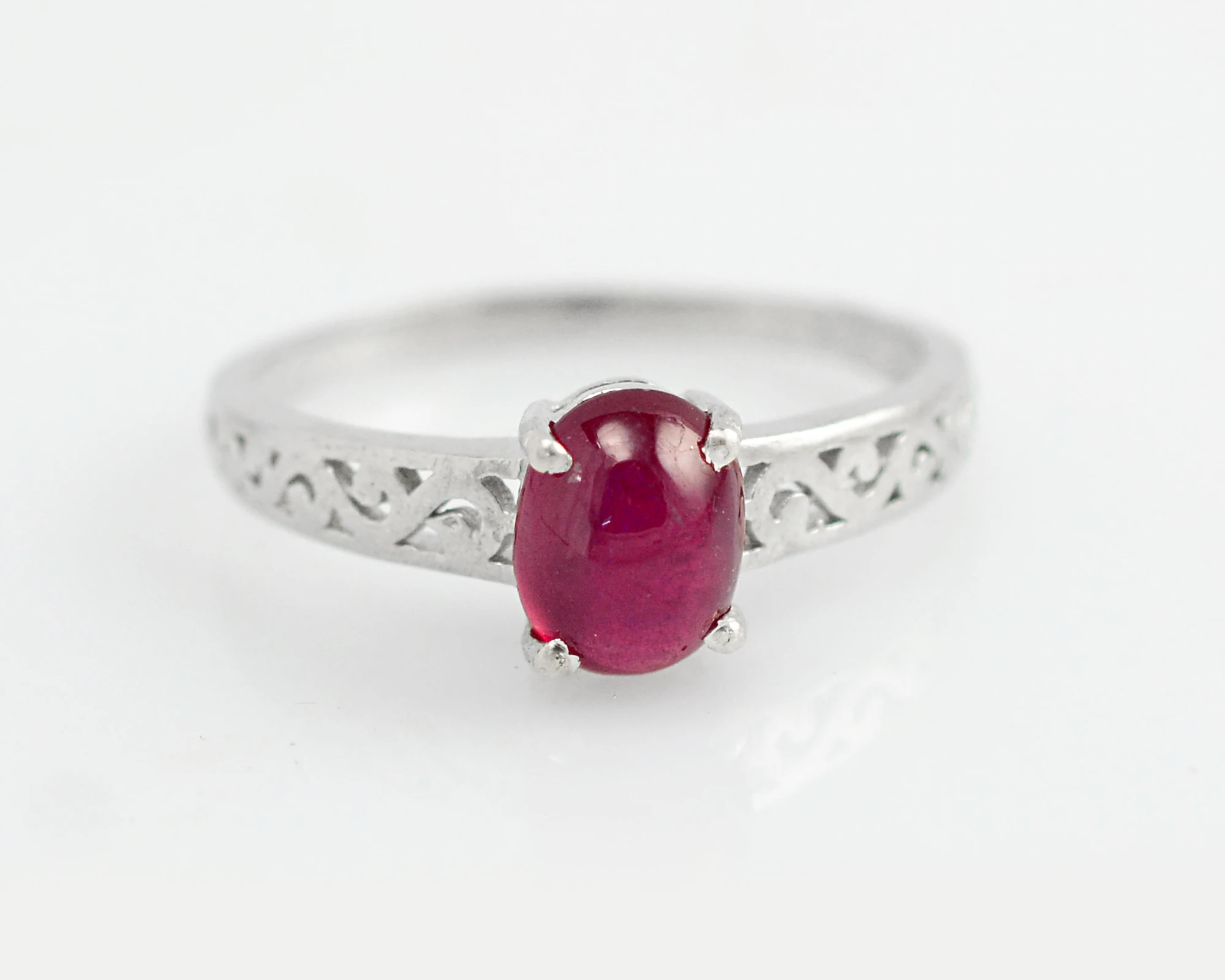 New Exclusive Natural 6x8 MM Oval Red Ruby Cabochon Gemstone 925 Solid Silver For Women Ring Earring Set Wholesaler From India