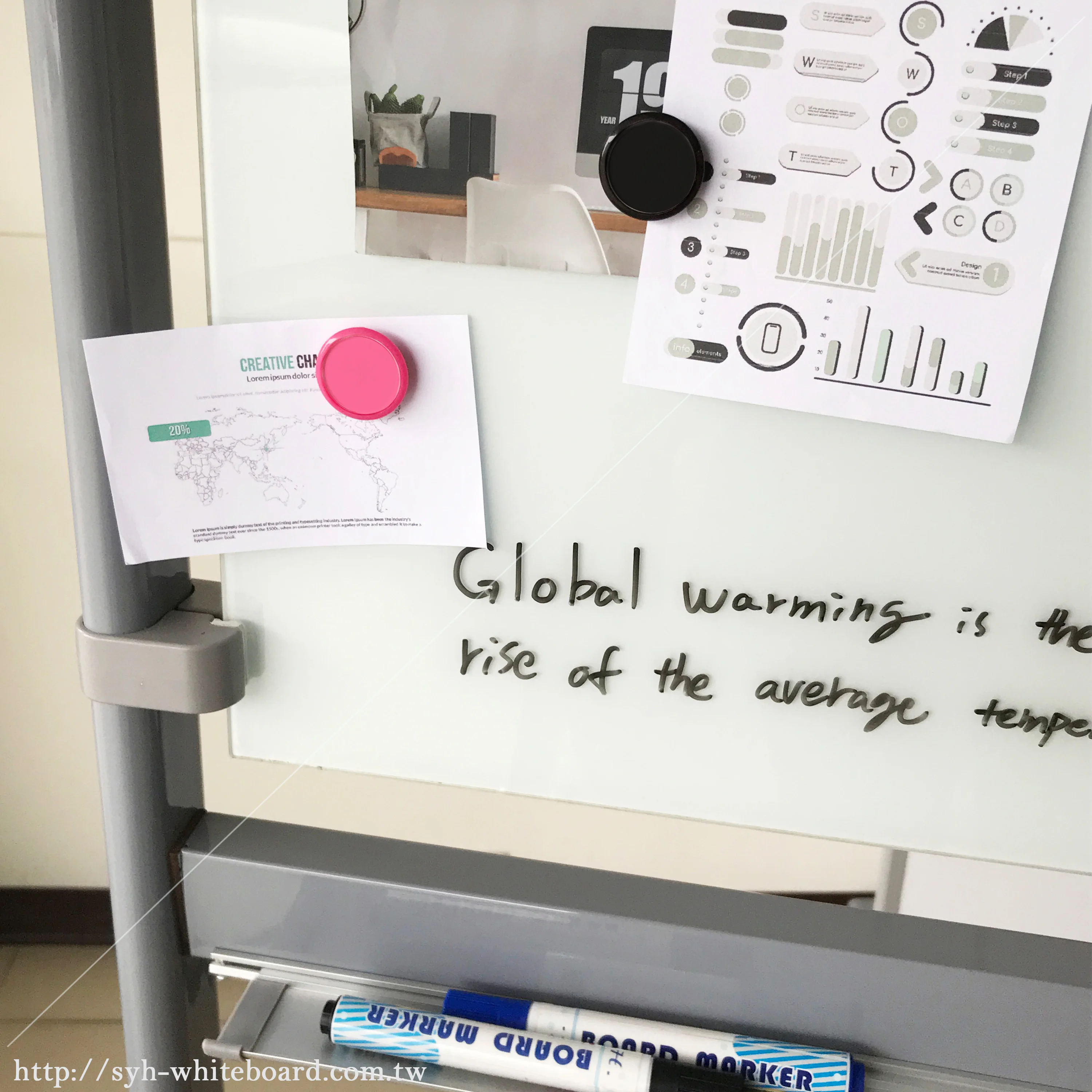 Super strong colorful 3CM round plastic glass whiteboard neodymium magnet