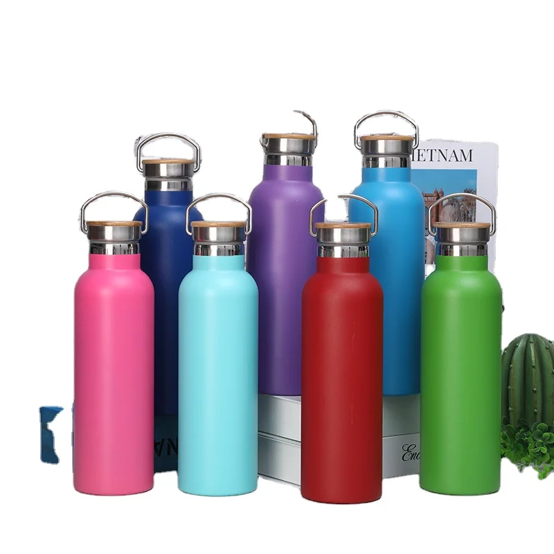 Wholesale Factory  Custom 20oz Wood Top Stainless Steel Water Bottles Stainless Steel Canteen vacuum Bottles