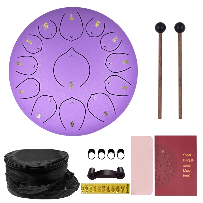 One Piece to Ship  Musical Instrument Hand Drum Set 12 Inch 13 Note Steel Tongue Drum